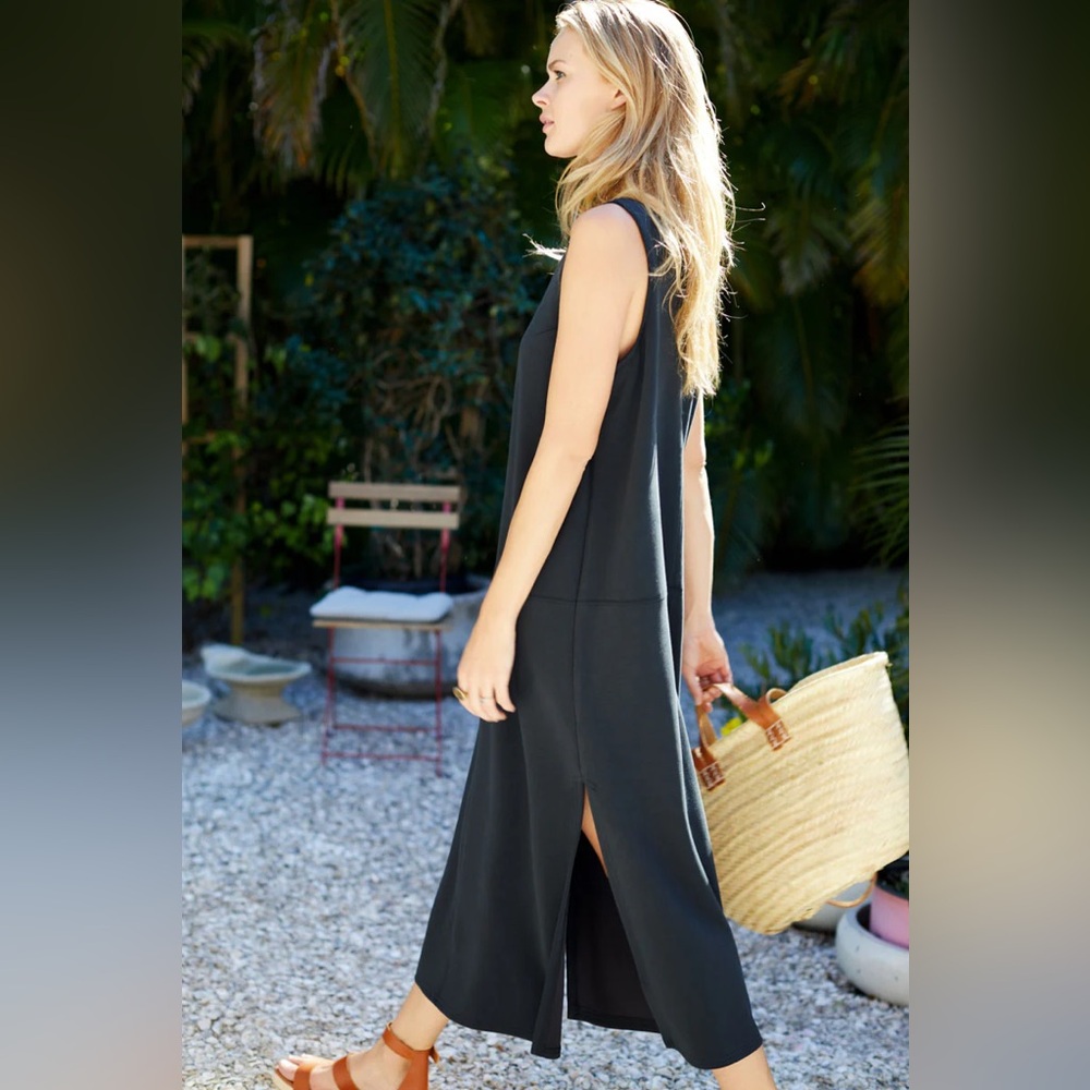 EMERSON FRY EDIE SCOOP MIDI DRESS - BLACK